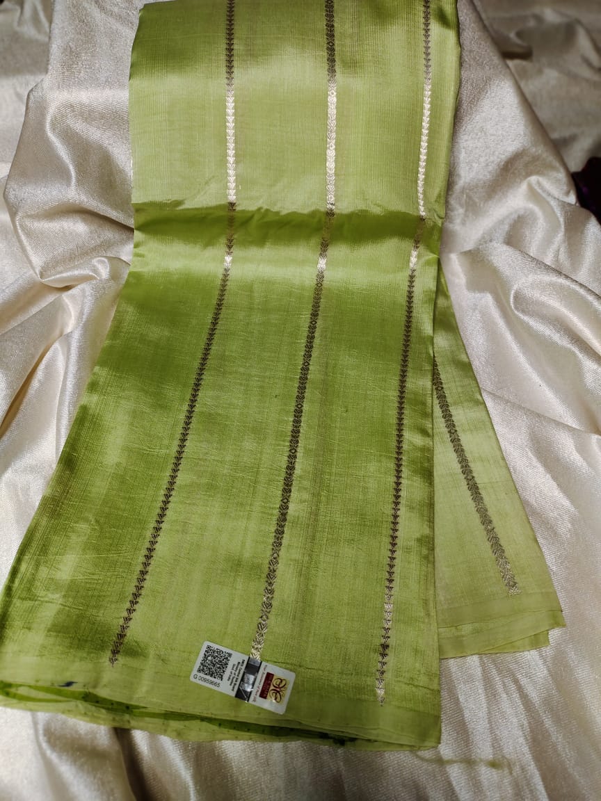 100% silk mark certified green Mango silk saree