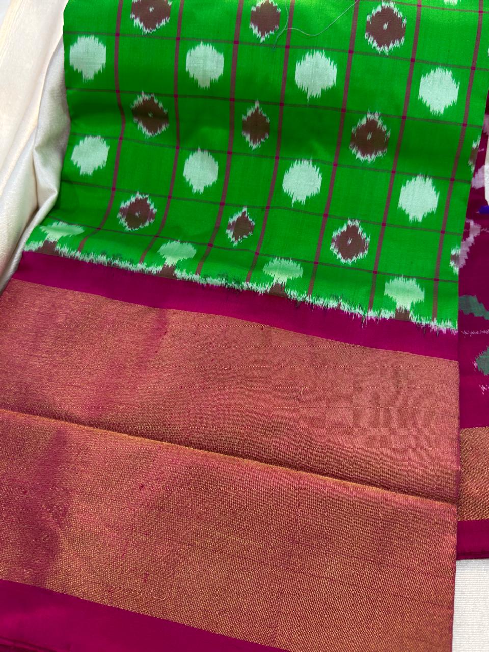 50% ikkat pattu saree