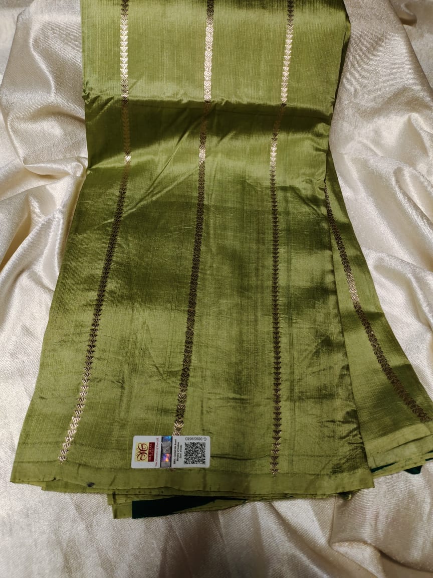 100% silk mark certified green Mango silk saree