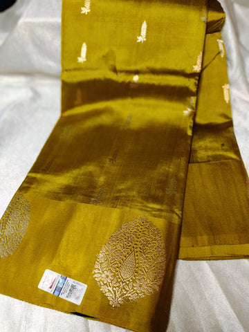 100% silk mark certified green Mango silk saree