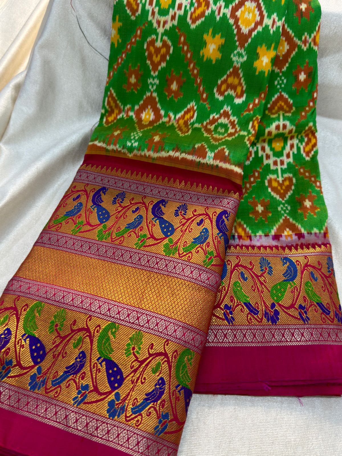 50% ikkat pattu saree