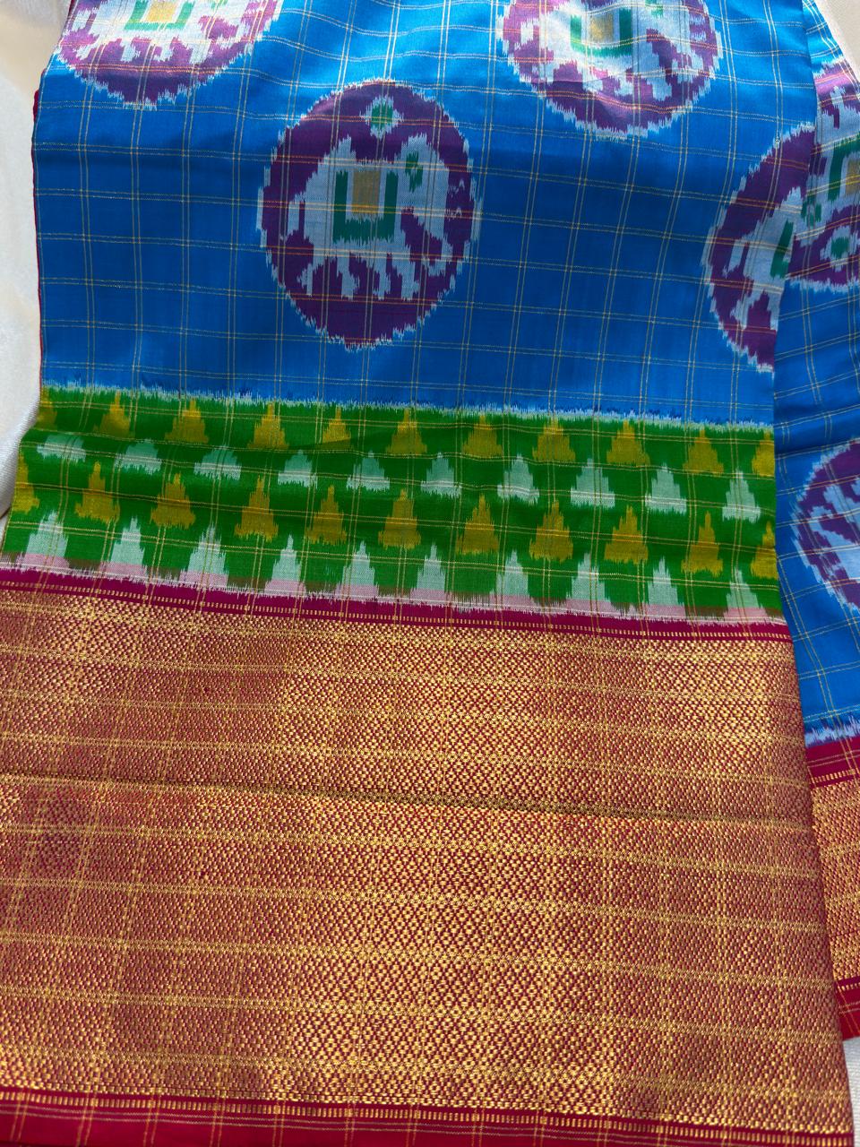 50% ikkat pattu saree