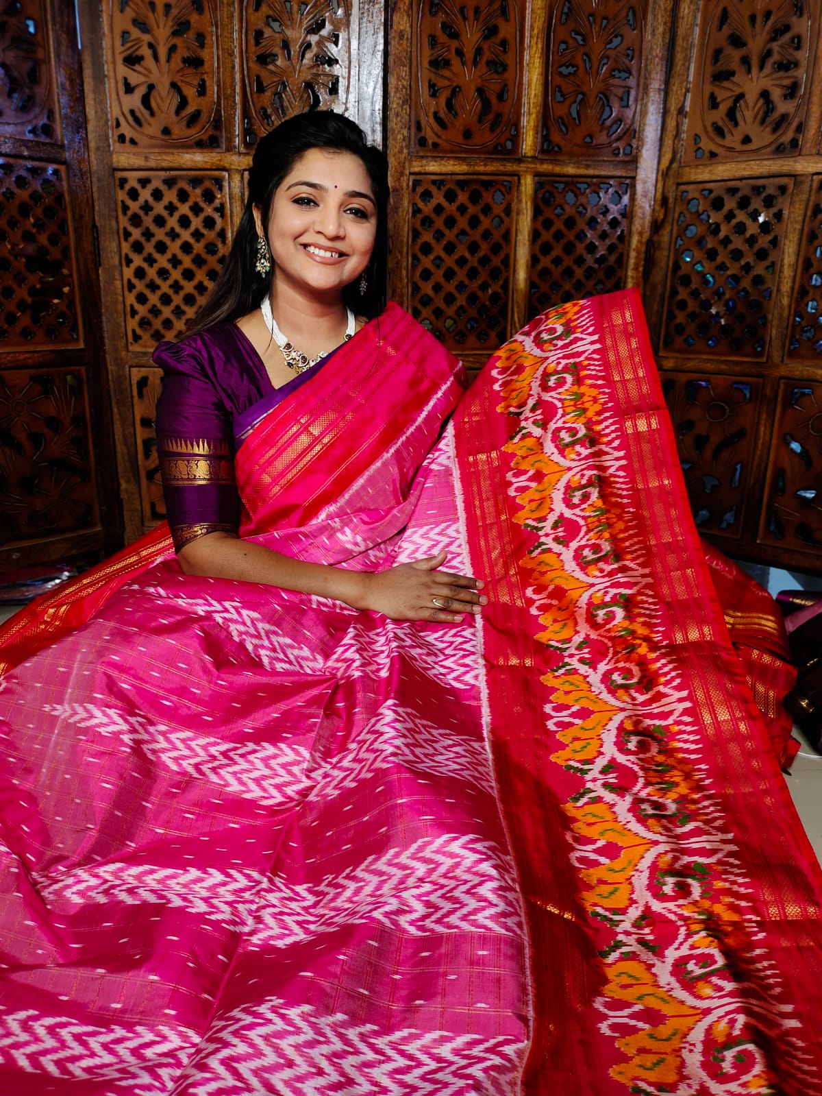 Silk Mark certified ikkat 60% offer sarees