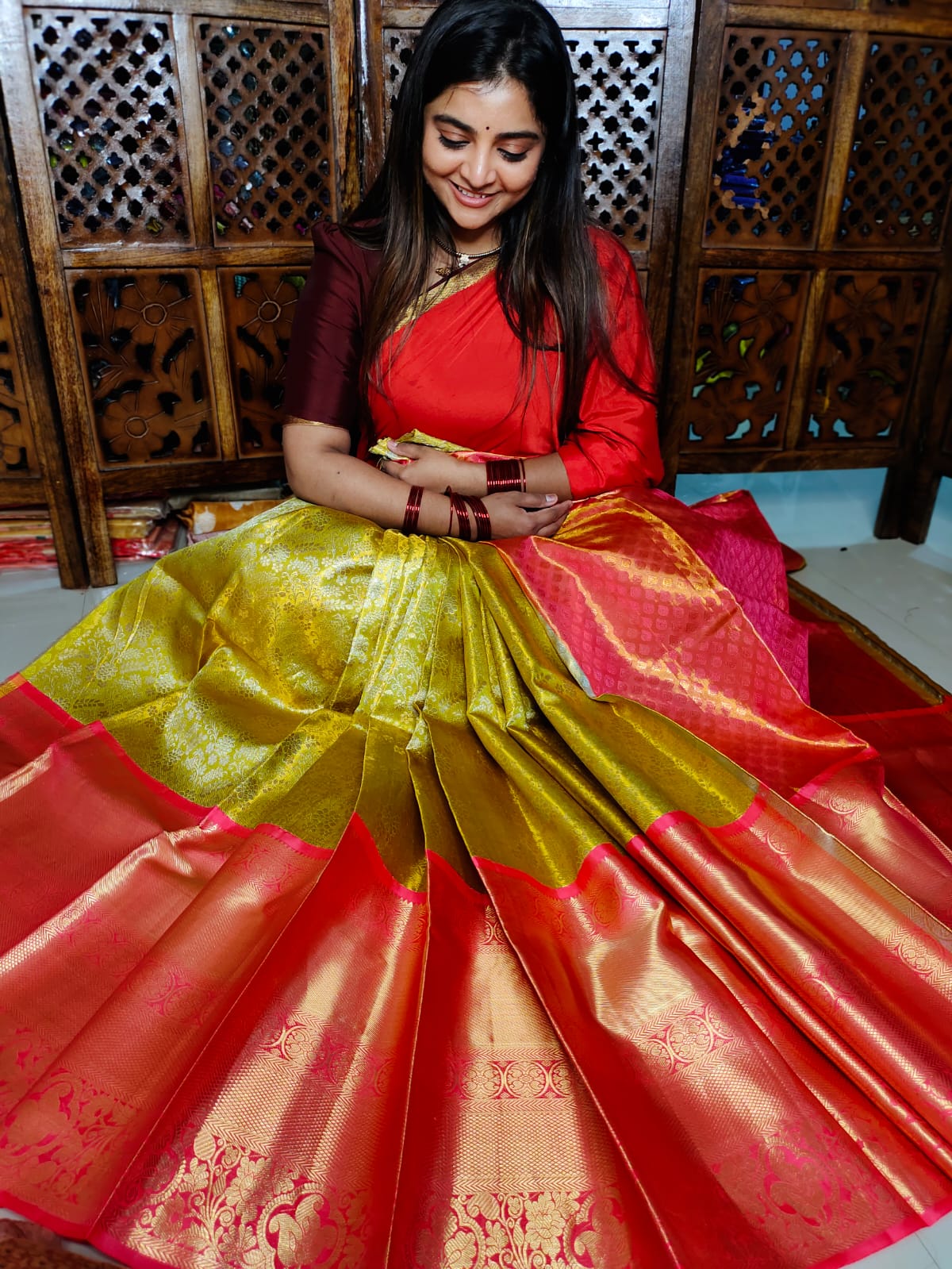 50% offer kanchi lehangas silk Mark certified