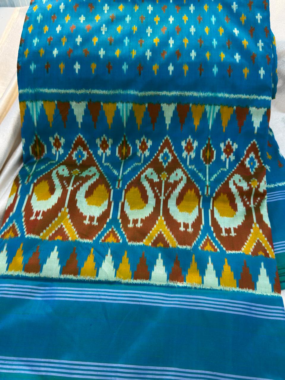 50% ikkat pattu saree