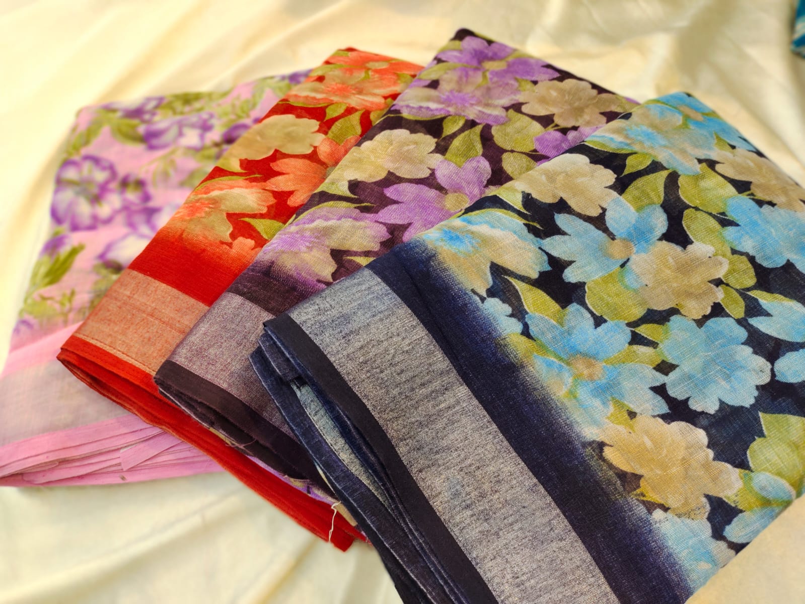 1+3 linen sarees