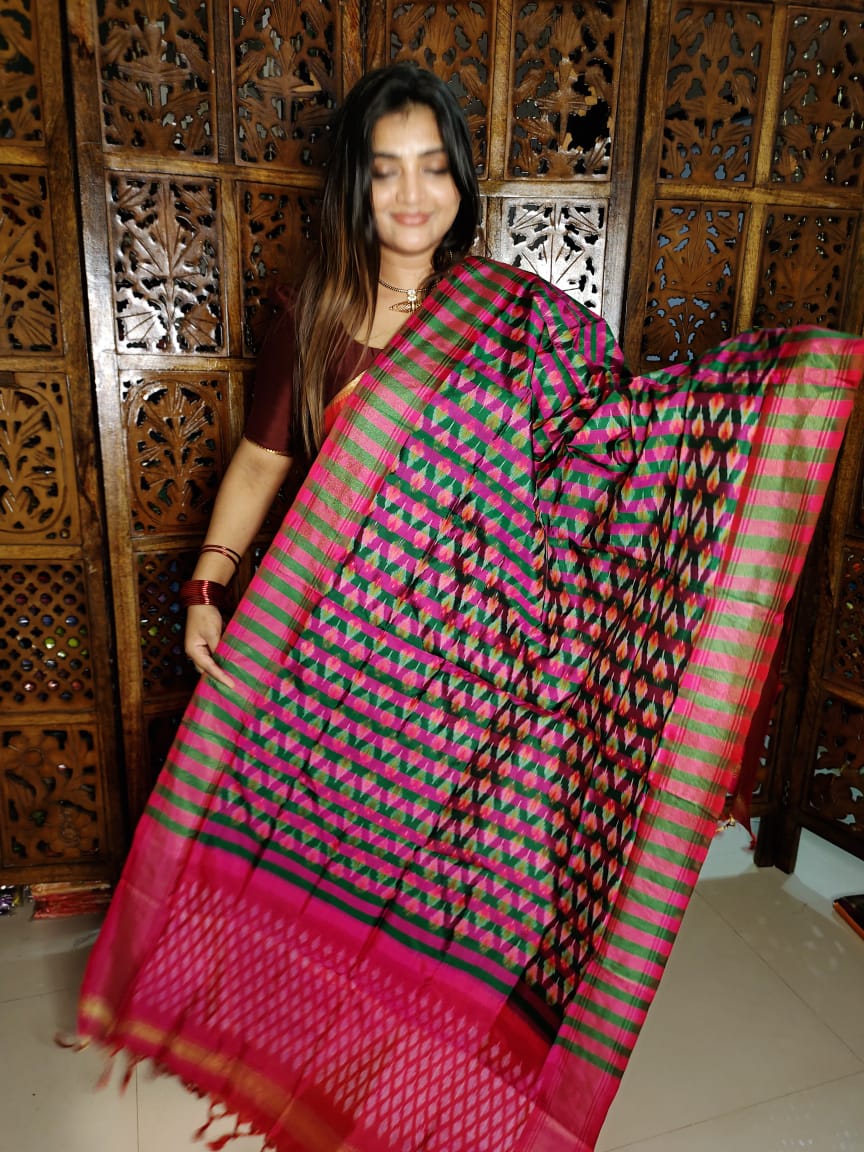 Ikkat duppata 
100% silk Mark certified
