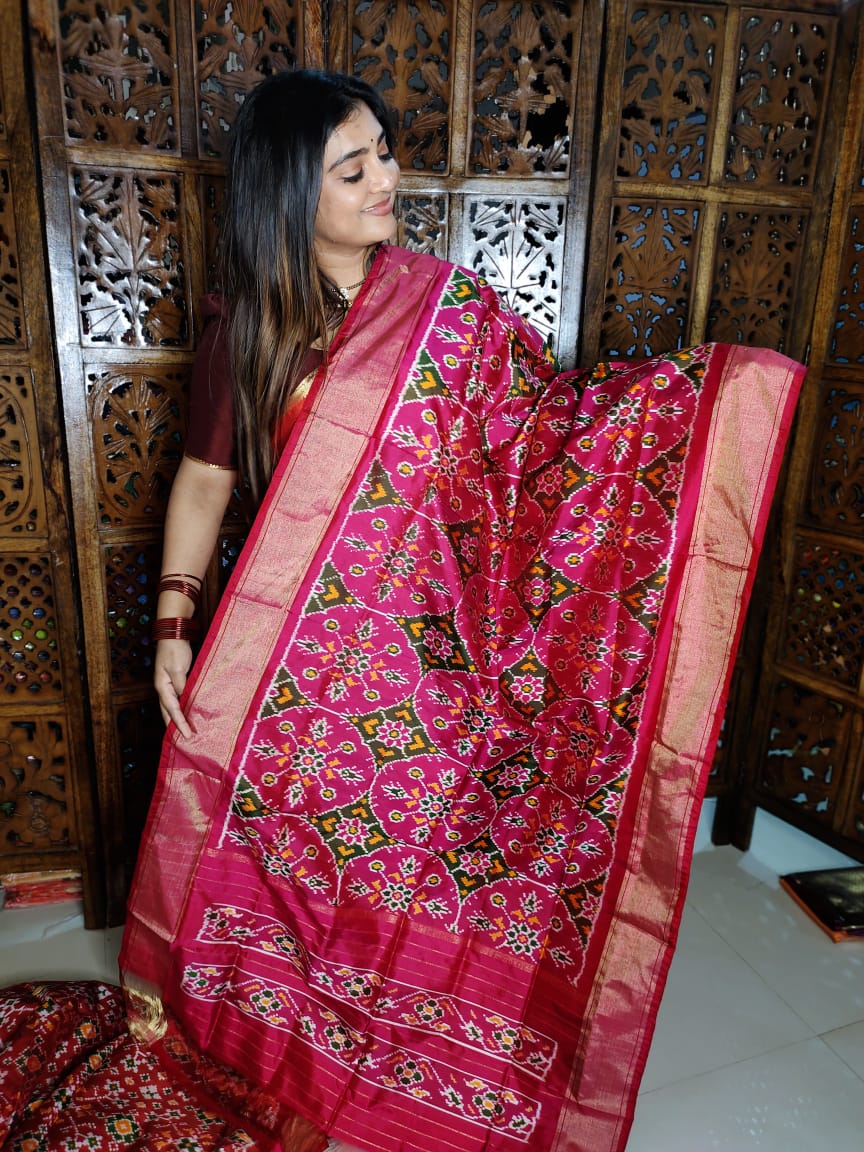 Ikkat duppata 
100% silk Mark certified