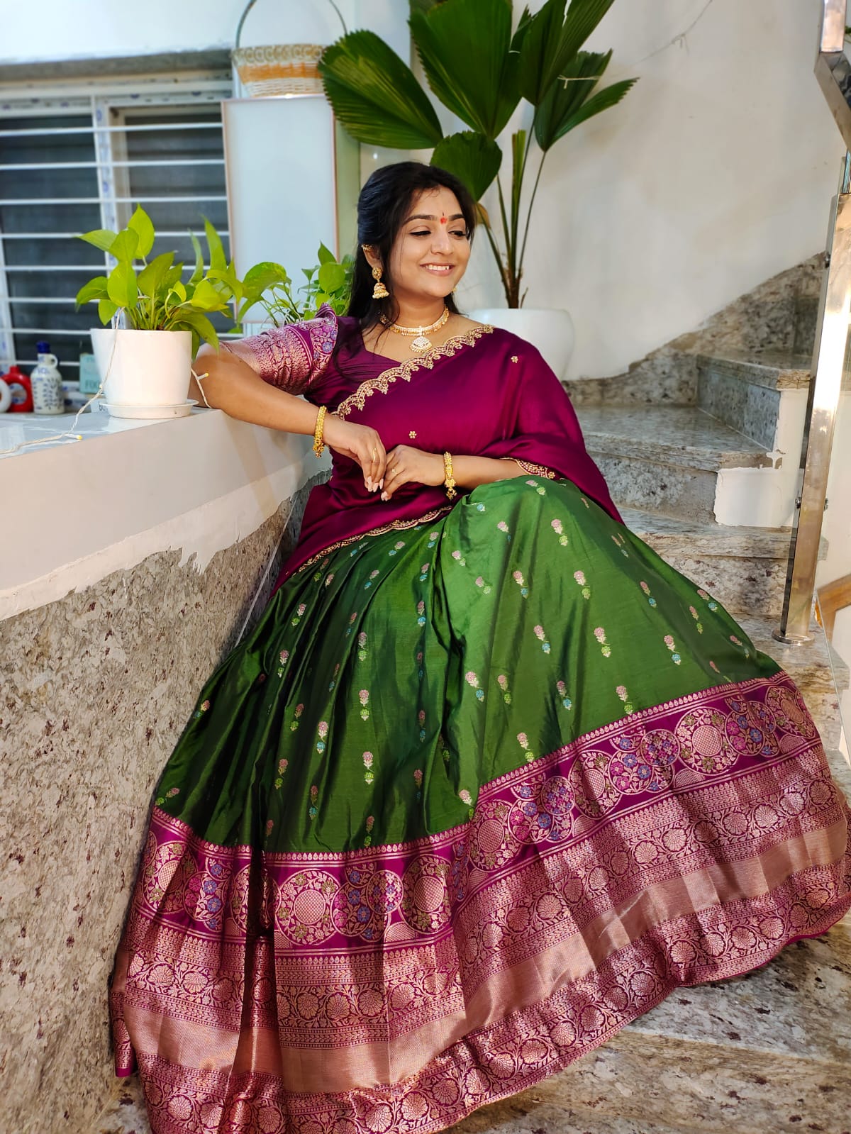 కటన్ బనారసి లెహంగా