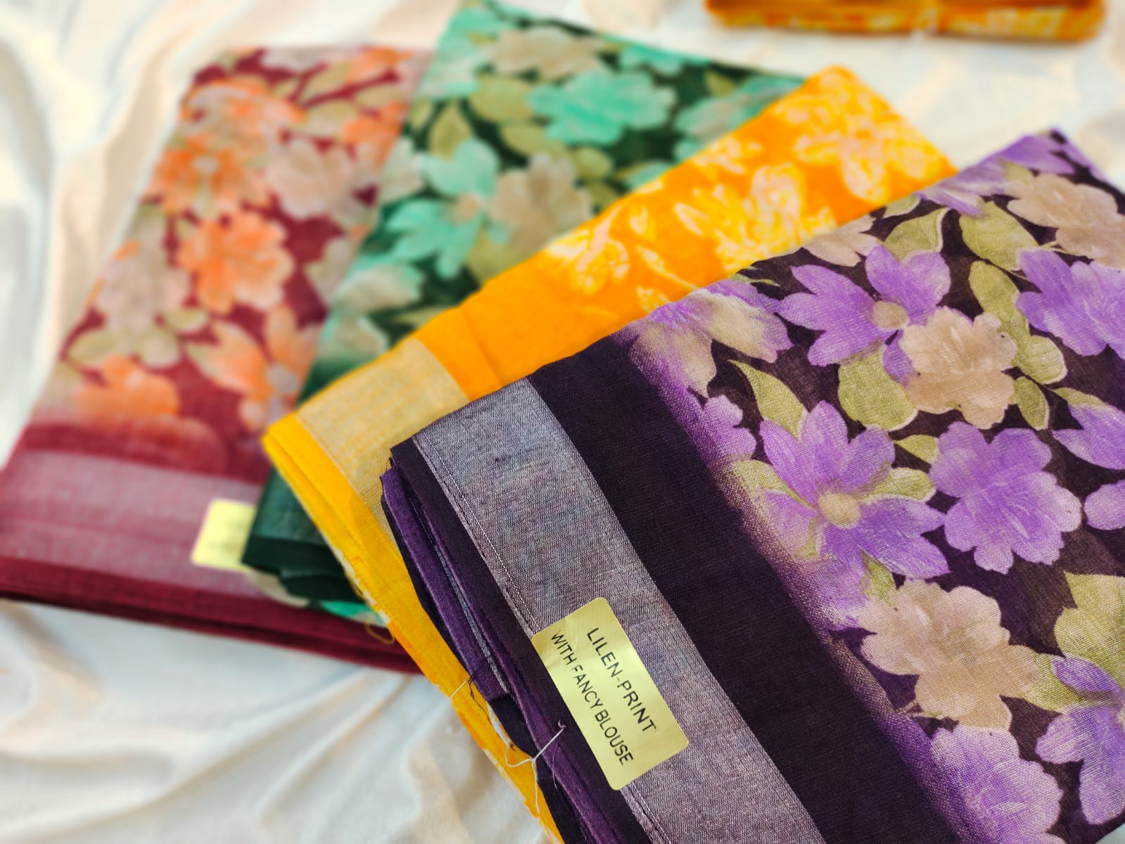 1+3 linen sarees