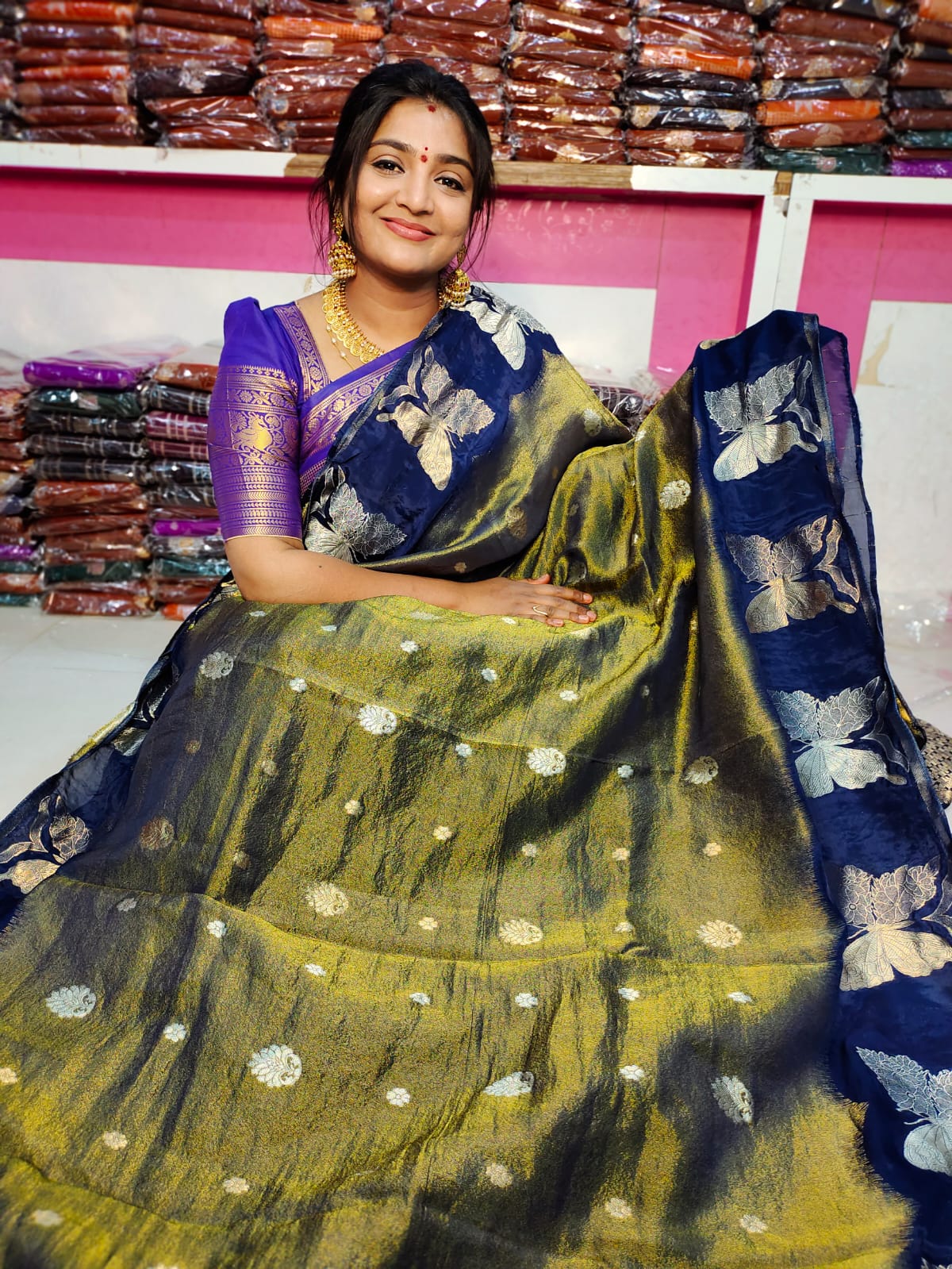 Tishu jamdhani silk