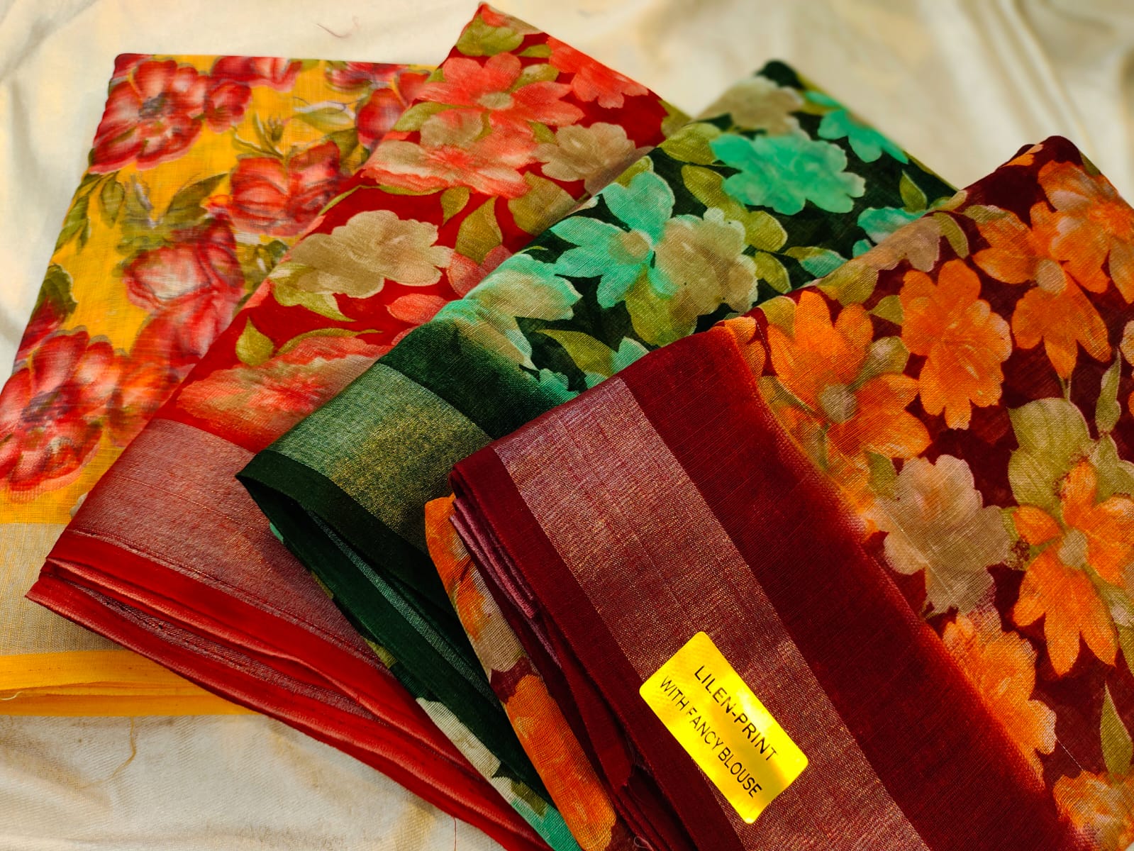 1+3 linen sarees