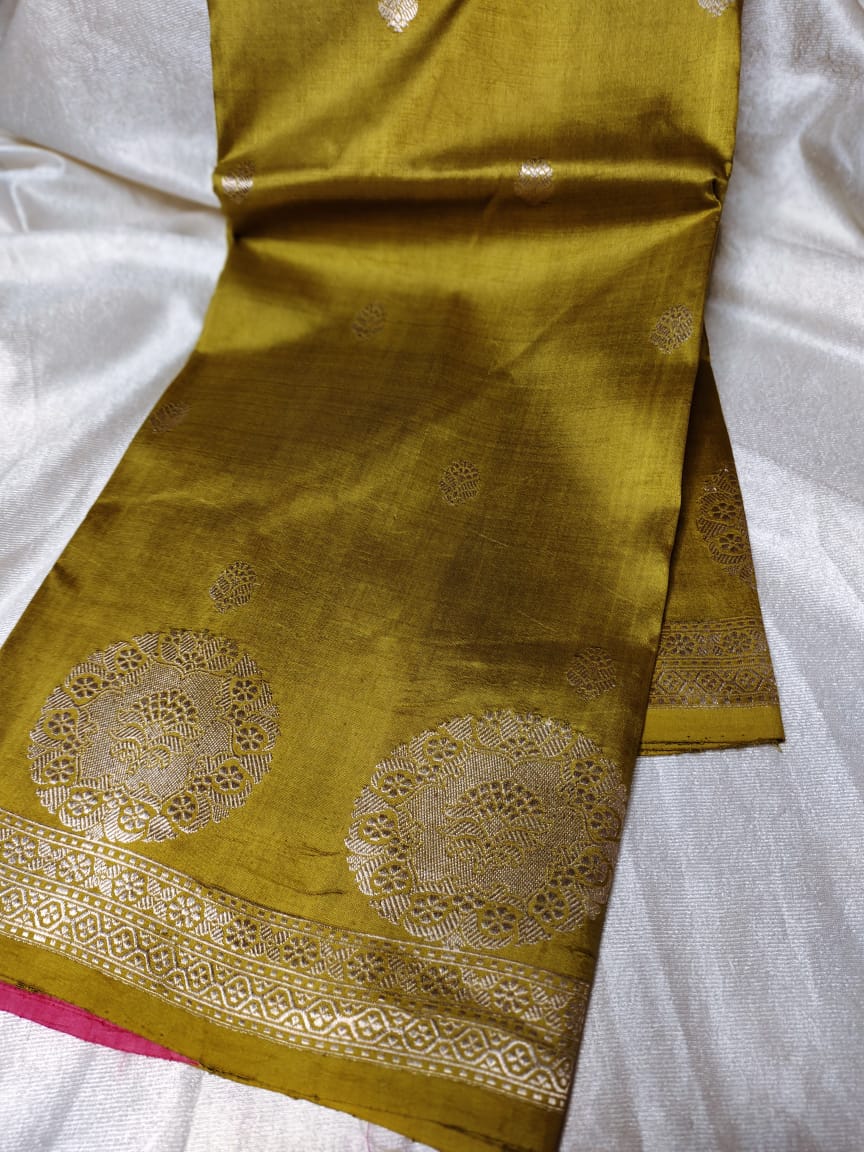 100% silk mark certified green Mango silk saree
