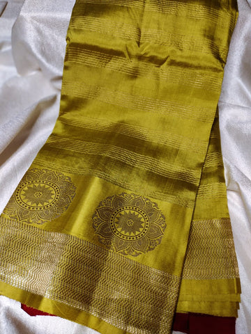 100% silk mark certified green Mango silk saree