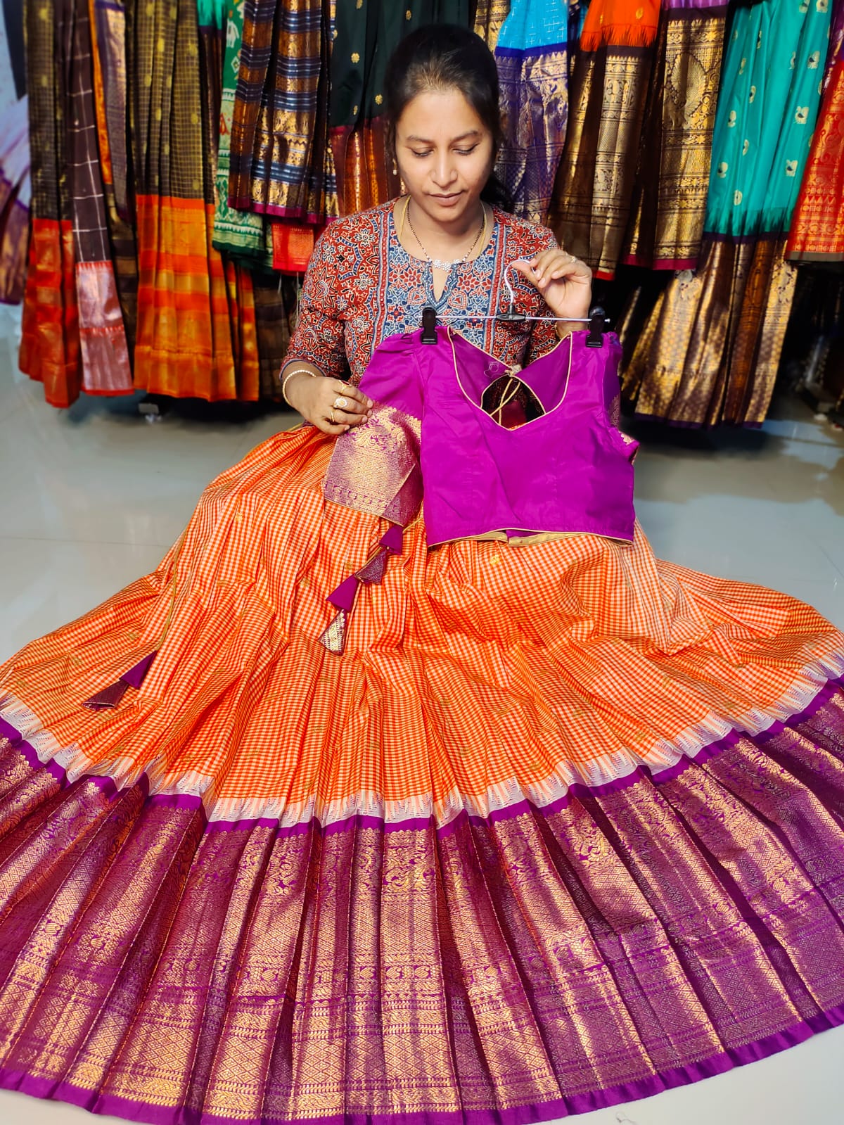 Gadwal sale lehangas