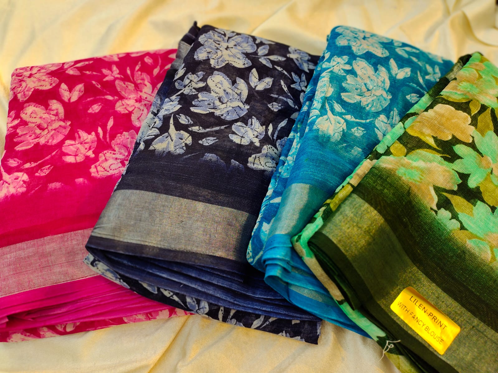 1+3 linen sarees