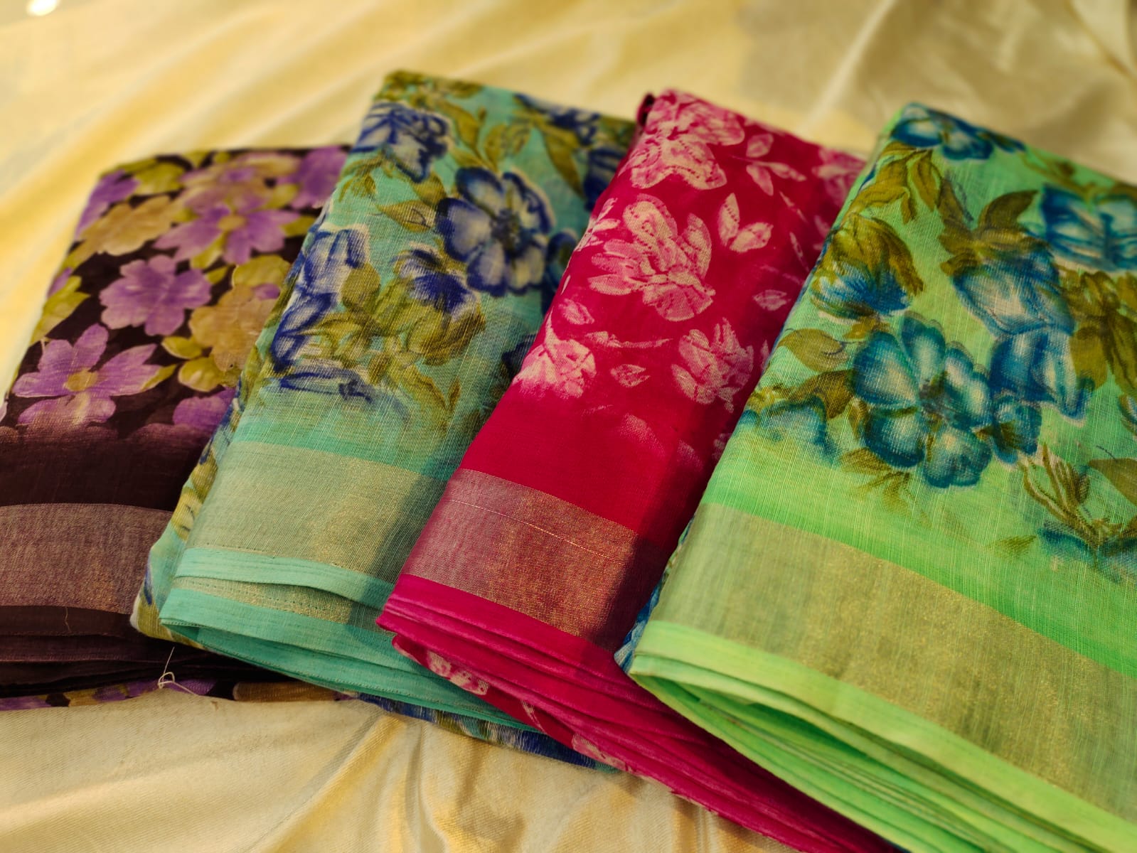 1+3 linen sarees