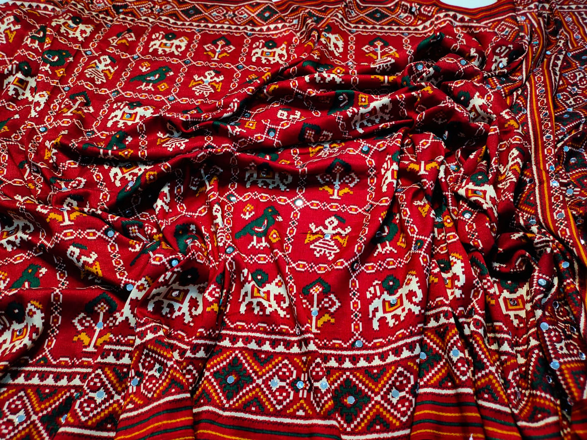 Spun patola silk